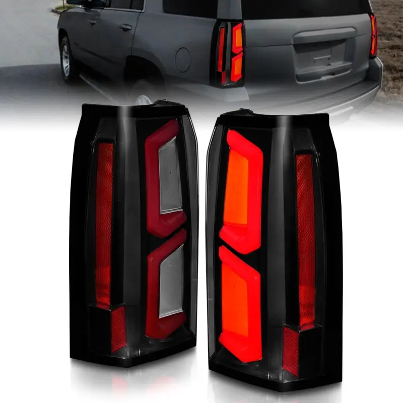 Anzo 2015-2020 Chevrolet Tahoe Led Tail Lights W/ Light Bar Black Housing Somke Lens 1
