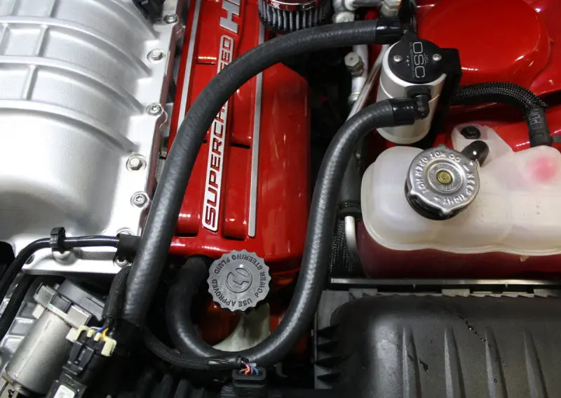 J&L 3060D-C Driver Side Oil Separator 3.0 - Clear Anodized For 2015-2017 Dodge Hellcat 6.2L Hemi 1