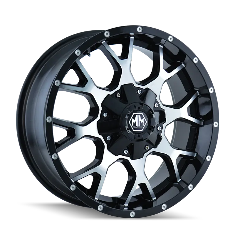Mayhem 8015 Warrior 17X9 / 8X180 Bp / 18Mm Offset / 124.1Mm Hub Black/Machined Face Wheel 1