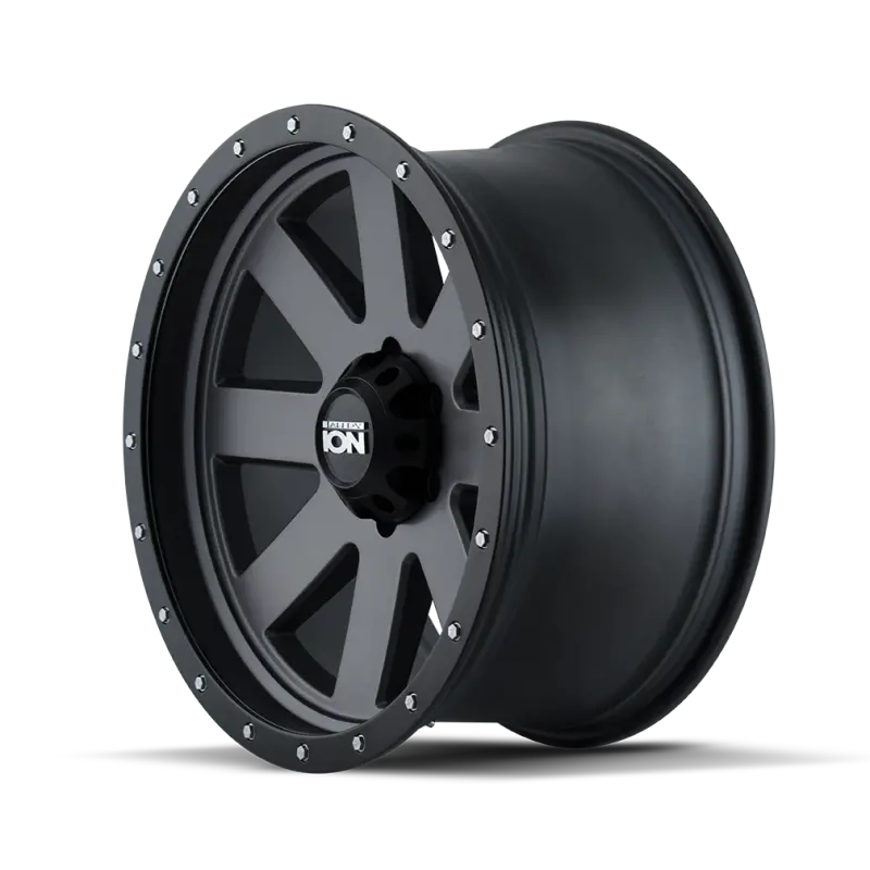 Ion Type 134 18X9 / 5X139.7 Bp / 0Mm Offset / 108Mm Hub Matte Gunmetal/Black Beadlock Wheel 2