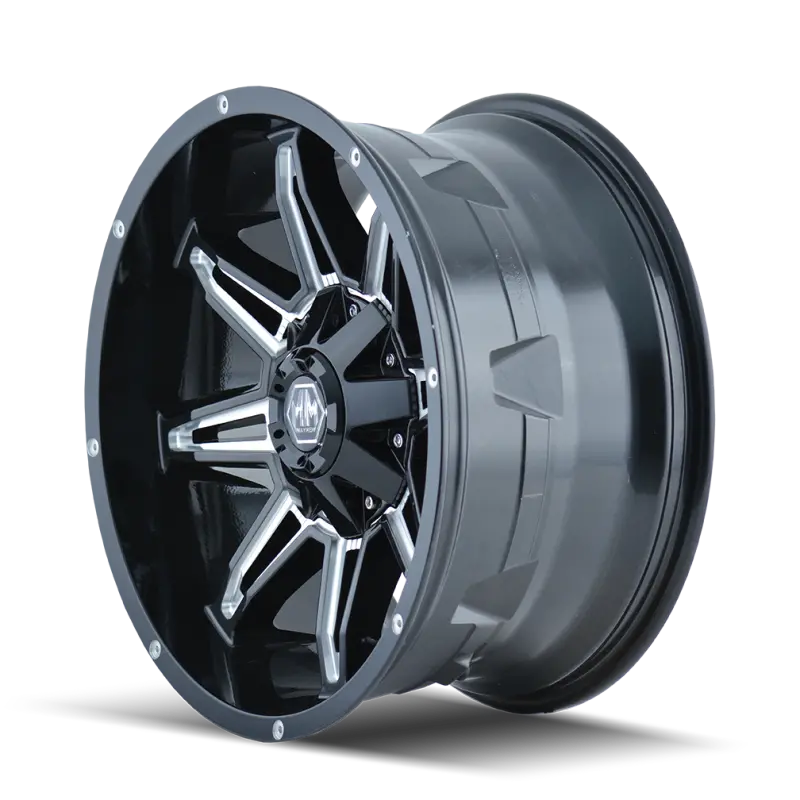 Mayhem 8090 Rampage 18X9 / 8X180 Bp / -12Mm Offset / 124.1Mm Hub Black W/ Milled Spokes Wheel 2