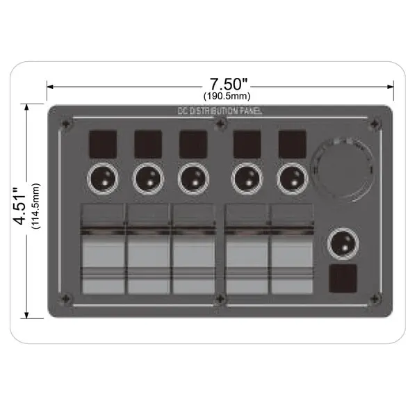 5-Switch Voltmeter Panel W/Breakers 1