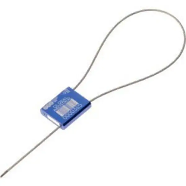 Global Industrialâ€Žâ¢ Metal Cable Seal,  1/16"X12"L,  Blue,  50/Pack 1