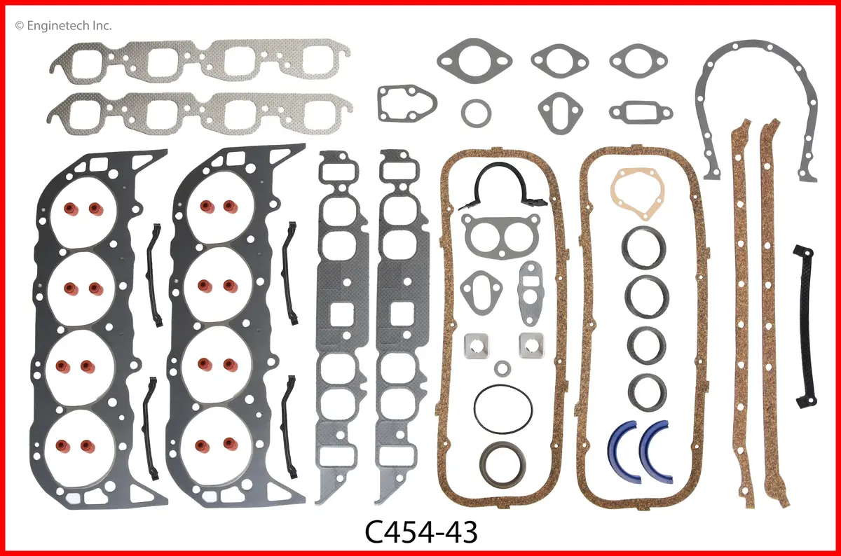 Enginetech Rcc454p Rebuild Kit With Flat Top Pistons For 1970-1976 Chevy Car W/ Bbc 454 7.4L 4