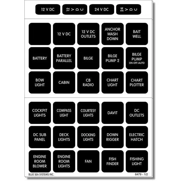 Blue Sea 4216 Square Format Label Set - 60 1