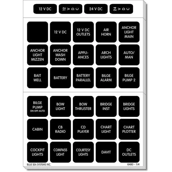 Blue Sea 4217 Square Format Label Set - 120 1