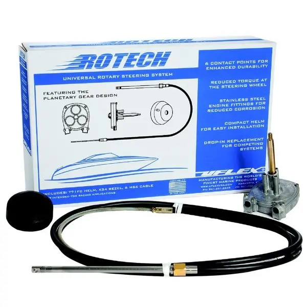 Uflex Rotech 11' Rotary Steering Package - Cable,  Bezel,  Helm 1