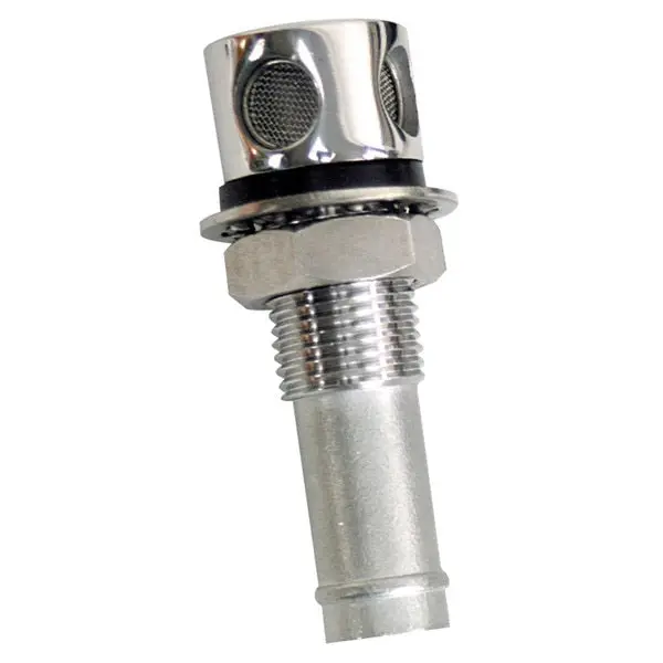 Whitecap Fuel Vent - Round Head,  Straight,  9/16" Chrome Brass 1