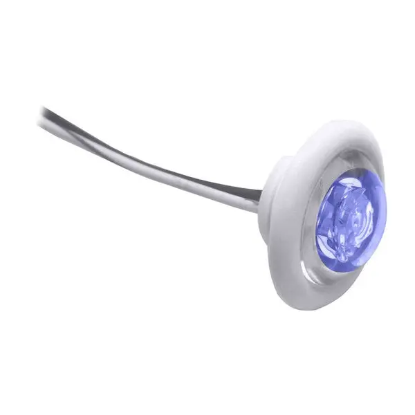 Led Bulkhead/Livewell Light "The Shortie" Blue Led W/ White Grommet 1