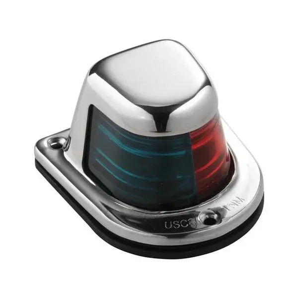 1-Mile Deck Mount,  Bi-Color Red/Green Combo Sidelight-12V-Ss Housing 1