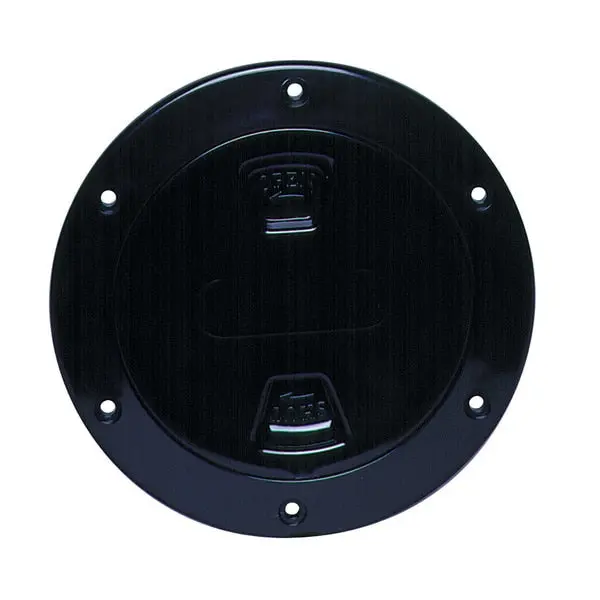 4" Smooth Center Screw-Out Deck Plate - Black 1