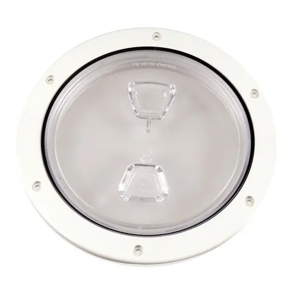 6" Clear Center Screw Out Deck Plate - White 1
