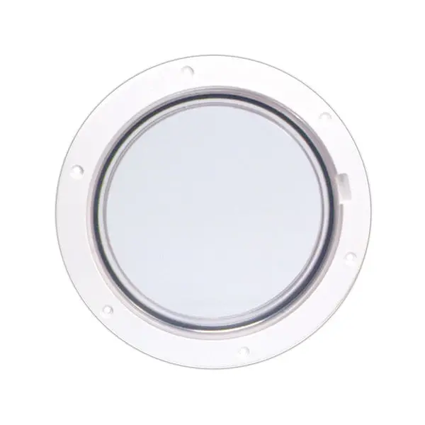 6" Clear Center Pry-Out Deck Plate - White 1