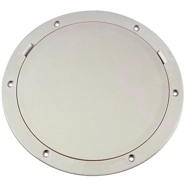 8" Smooth Center Pry-Out Deck Plate - White 1