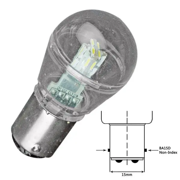 White Led Light Ba15d 10-30V Dc 1