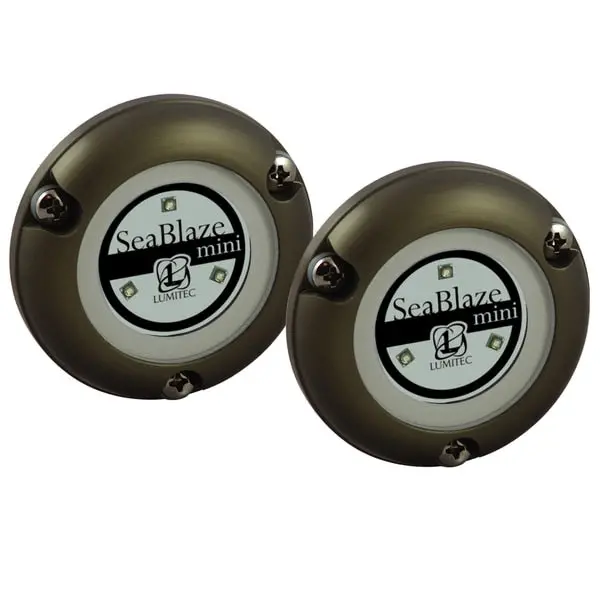 Seablaze Mini-Underwater Light-Pair-Brushed Finish-Blue Non-Dimming 1