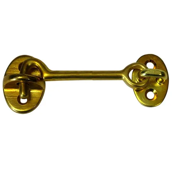 Cabin Door Hook - Polished Brass - 3" 1