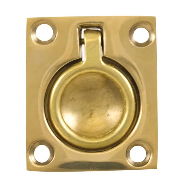 Whitecap Flush Pull Ring - Polished Brass - 1-1/2" X 1-3/4" 1