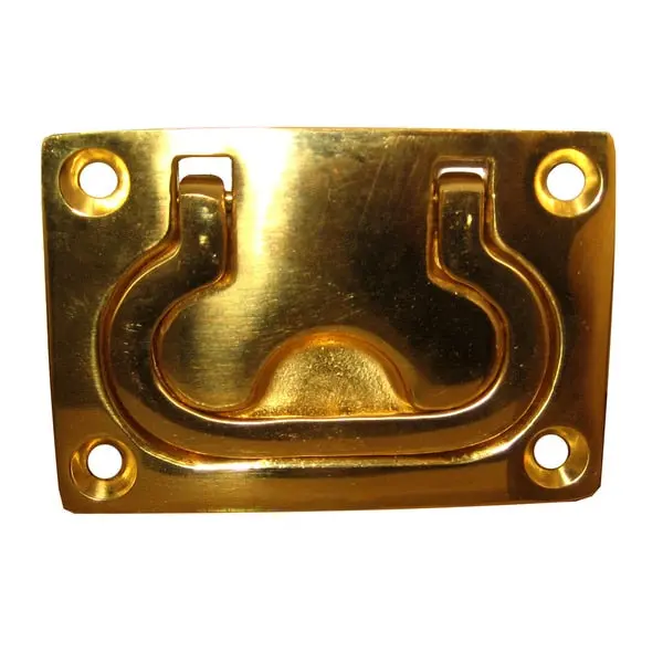 Whitecap Flush Pull Ring - Polished Brass - 3" X 2" 1
