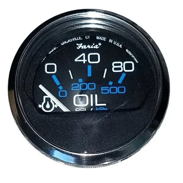 Chesapeake Black Ss 2" Oil Pressure Gauge - 80 Psi 1