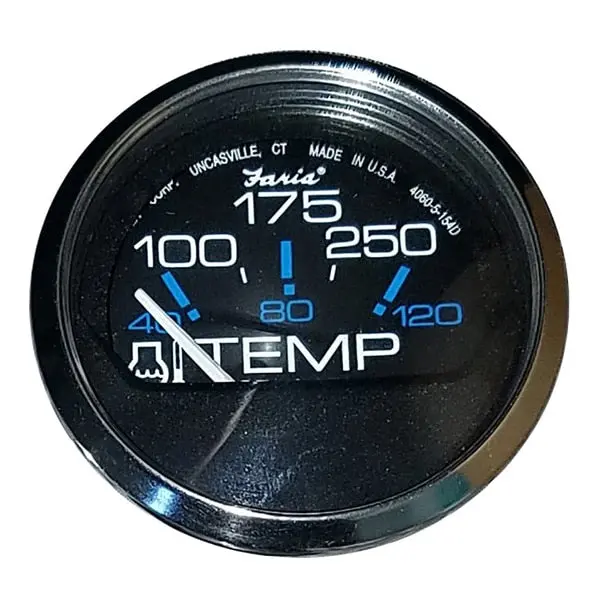 Chesapeake Black Ss 2" Water Temperature Gauge (100-250 F) 1