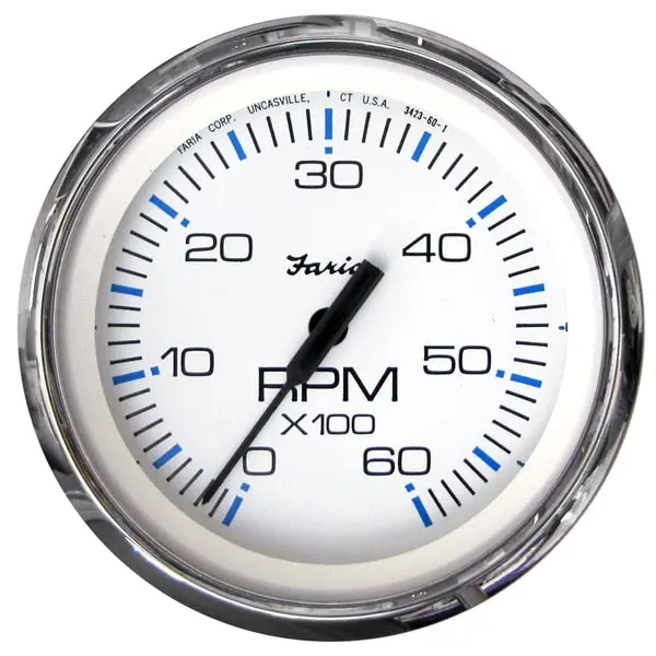 Chesapeake White Ss 4" Tachometer - 6, 000 Rpm (Gas - Inboard & I 1