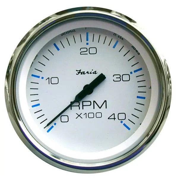 Chesapeake White Ss 4" Tachometer - 4, 000 Rpm (Diesel - Mechanic 1