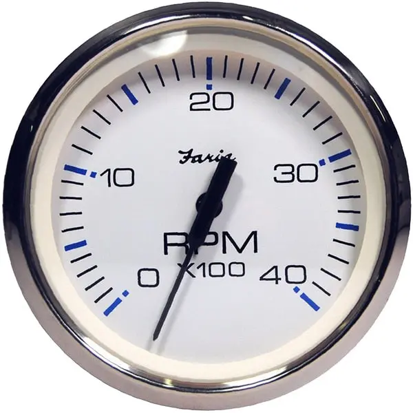 Chesapeake White Ss 4" Tachometer - 4, 000 Rpm (Diesel - Magnetic 1