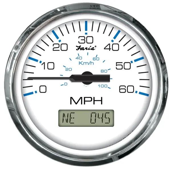 Chesapeake White Ss 4" Speedometer - 60Mph (Gps) 1