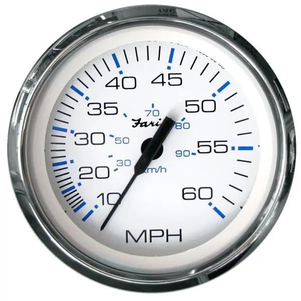 Chesapeake White Ss 4" Speedometer - 60Mph (Mechanical) 1