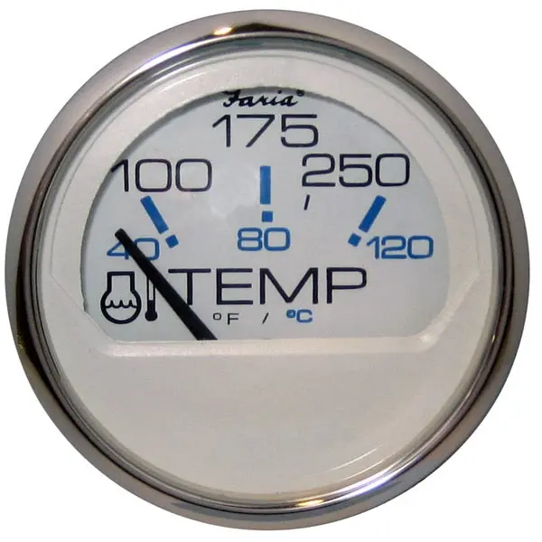 Chesapeake White Ss 2" Water Temperature Gauge (100-250 F) 1