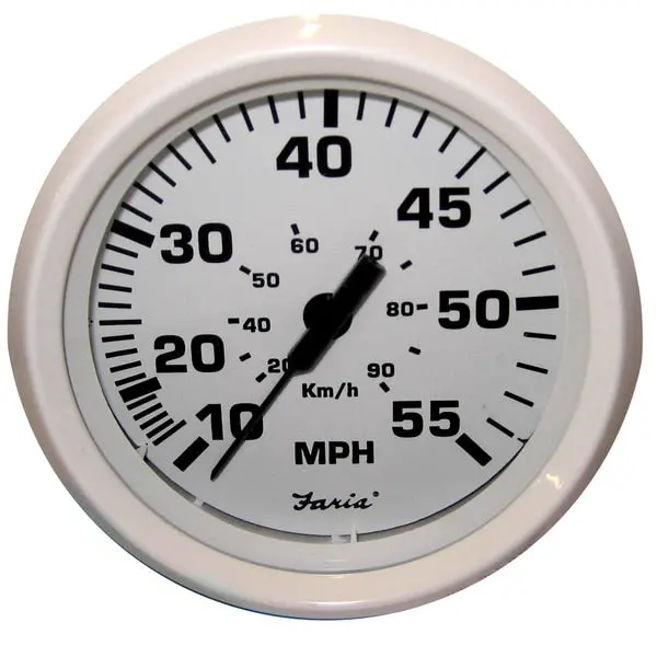 Dress White 4" Speedometer - 55Mph (Mechanical) 1
