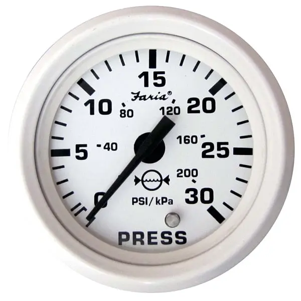 Dress White 2" Water Pressure Gauge Kit - 30 Psi 1