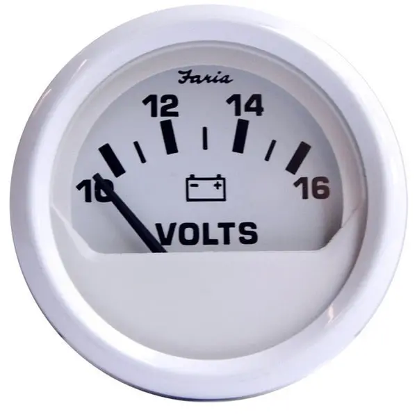 Dress White 2" Voltmeter (10-16 Vdc) 1