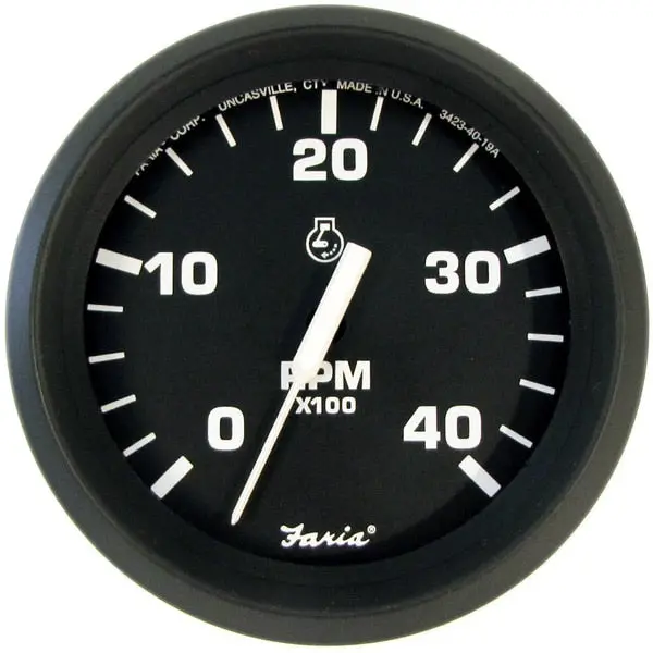 Euro Black 4" Tachometer - 4, 000 Rpm (Diesel - Mechanical Takeof 1