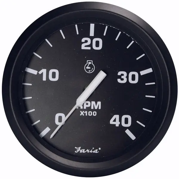 Euro Black 4" Tachometer - 4, 000 Rpm (Diesel - Magnetic Pick-Up) 1