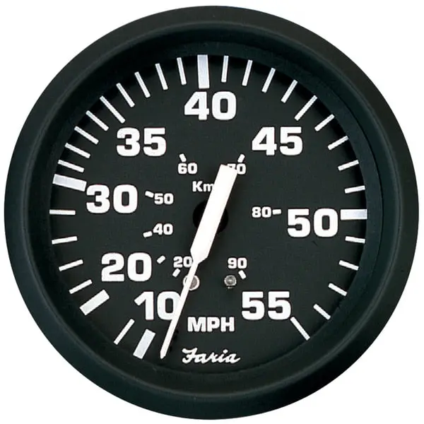 Euro Black 4" Speedometer - 55Mph (Mechanical) 1