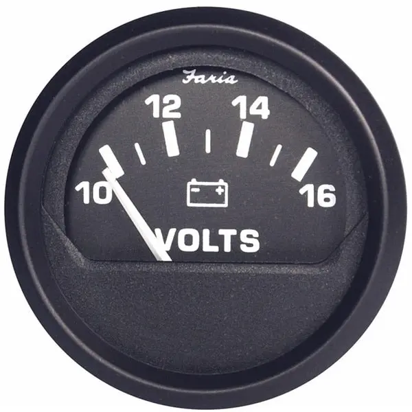 Euro Black 2" Voltmeter (10-16 Vdc) 1