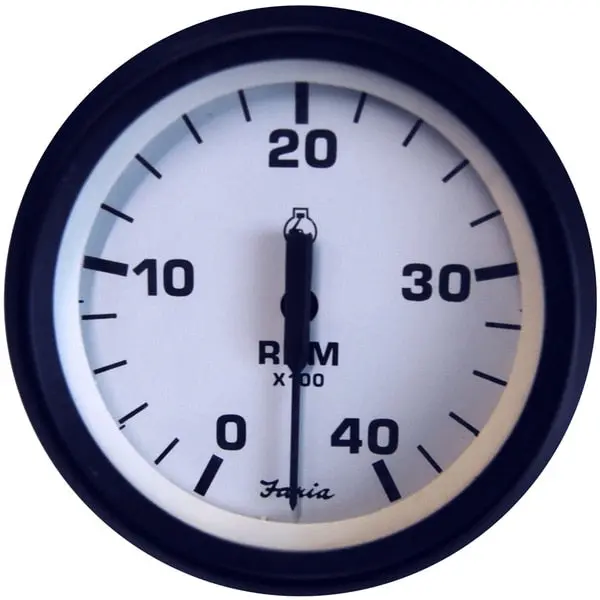 Euro White 4" Tachometer - 4, 000 Rpm (Diesel - Mechanical Takeof 1