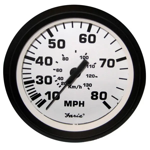 4" Speedometer - 80Mph (Mechanical) - Euro White 1