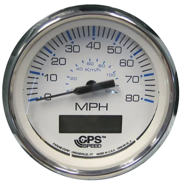 Chesapeake White Ss 4" Speedometer - 80Mph (Gps) 1