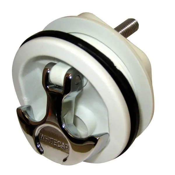 T-Handle Latch-Chrome Plated Zamac/White Nylon-No Lock 1