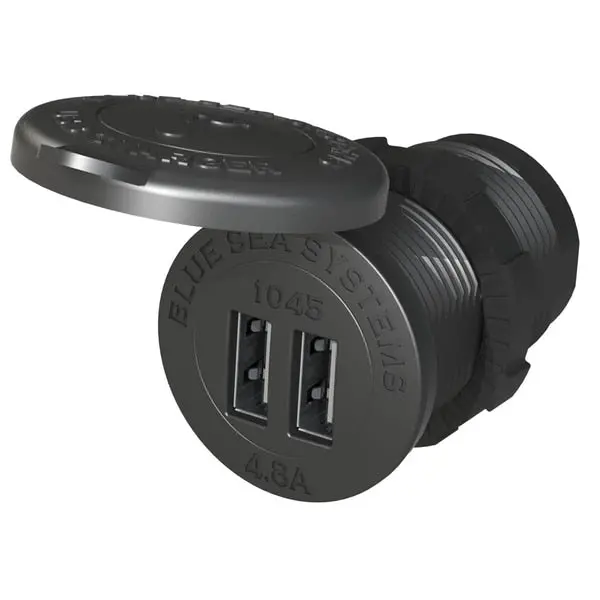 1045 12/24V Dual Usb Charger - 1-1/8" Socket Mount 1