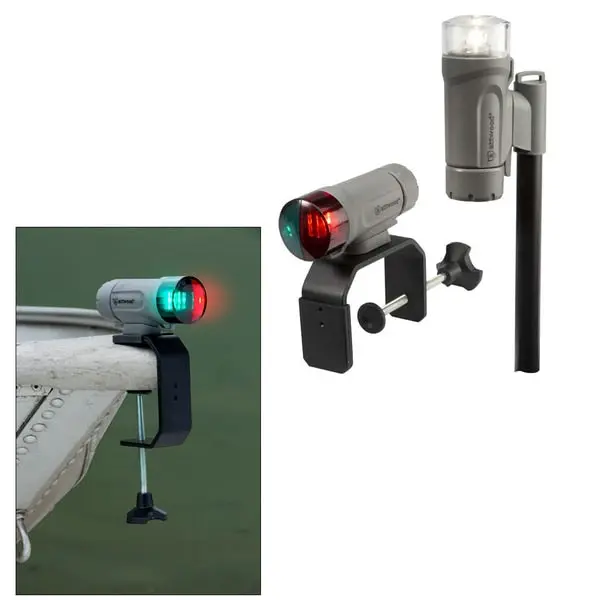 Portable Navigation Light Kit-C-Clamp,  Screw Down Or Adhesive Pad-Gray 1