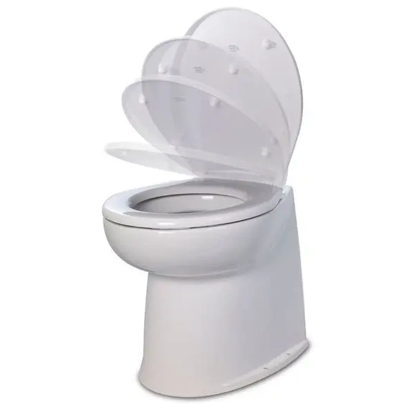 Jabsco 17" Deluxe Flush Fresh Water Electric Toilet W/Soft Close Lid - 1
