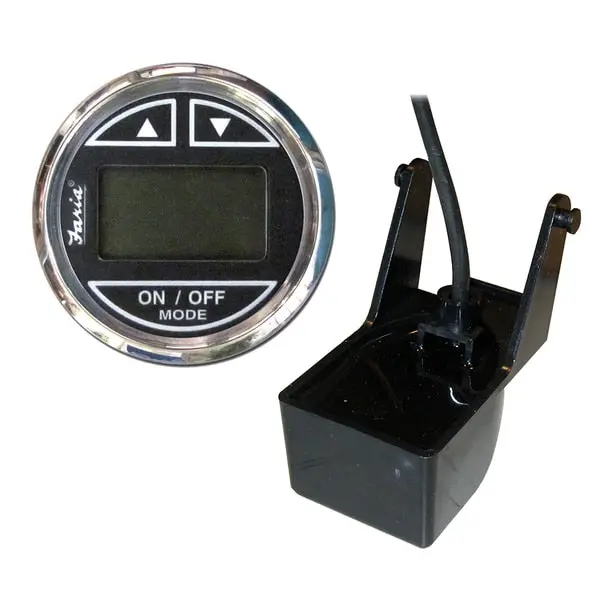 Chesapeake Ss Black 2" Depth Sounder W/Transom Mount Transducer 1