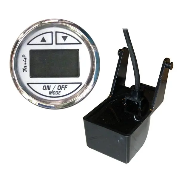 Chesapeake Ss White 2" Depth Sounder W/Transom Mount Transducer 1