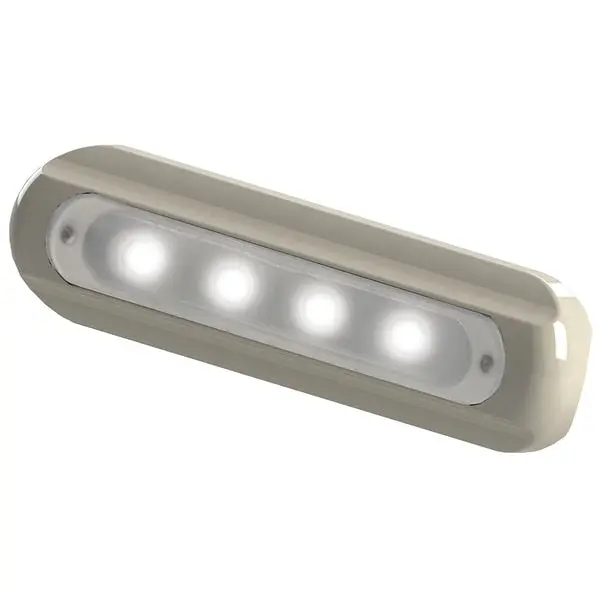 4-Led Deck Light - Flat Mount - White Housing 1