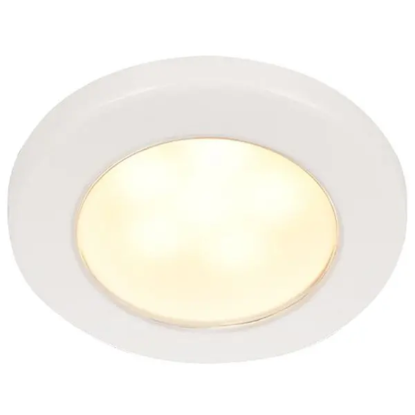 Euroled 75 3In Round Screw Mount Down Light - Warm White Led - White Plastic Rim - 24V 1