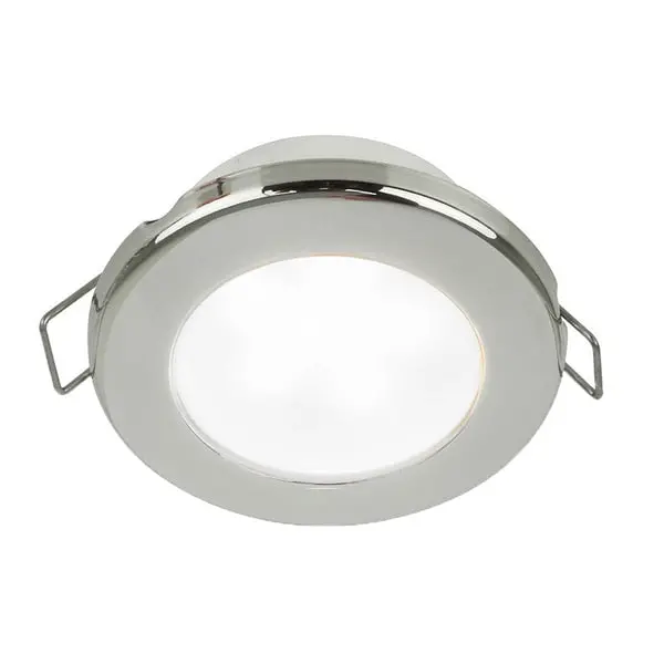 Euroled 75 3" Round 12V White Spring Mount Polished 1